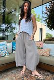 Sandbar Linen Blend Barrel Culotte Pant Mocha